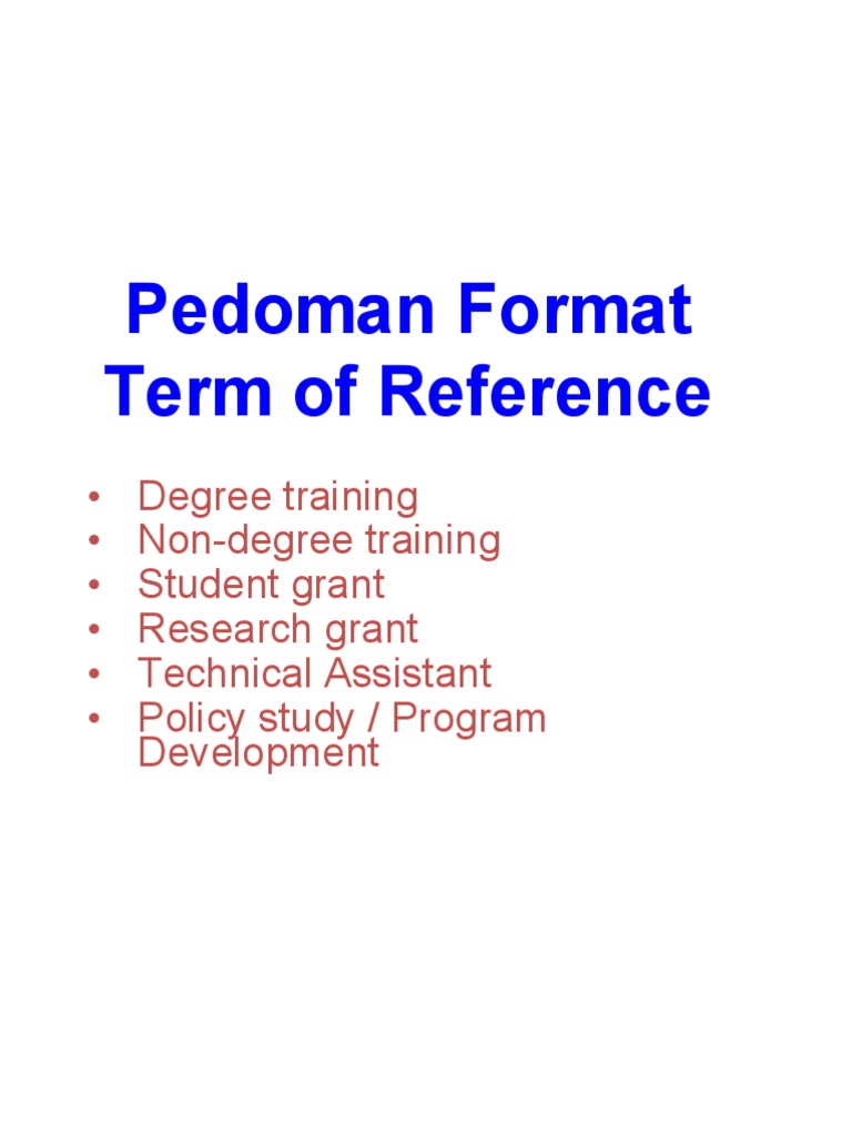 Contoh ToR | PDF | Thesis | Competence (Human Resources)