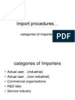 Import Procedures : Categories of Importers