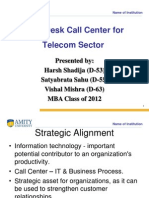 Service Operation Management in a Call Center catering the Telecom Indistry