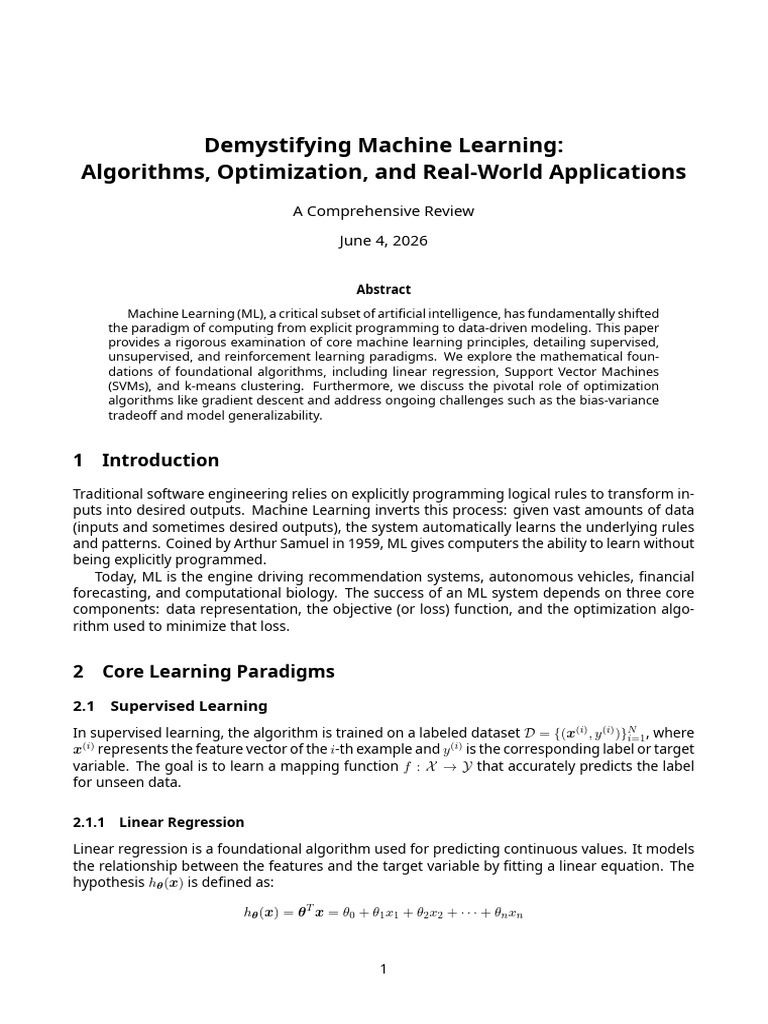 Machine Learning Research Paper | PDF | Support Vector Machine ...