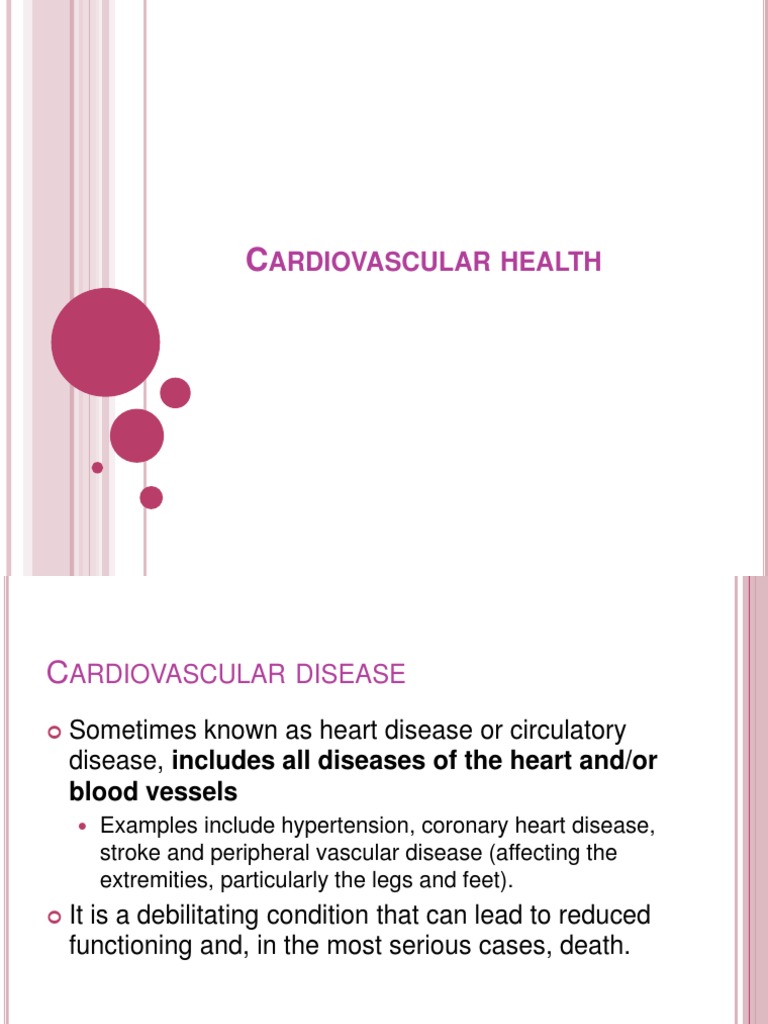 Cardiovascular Health | PDF | Cardiovascular Diseases | Circulatory System