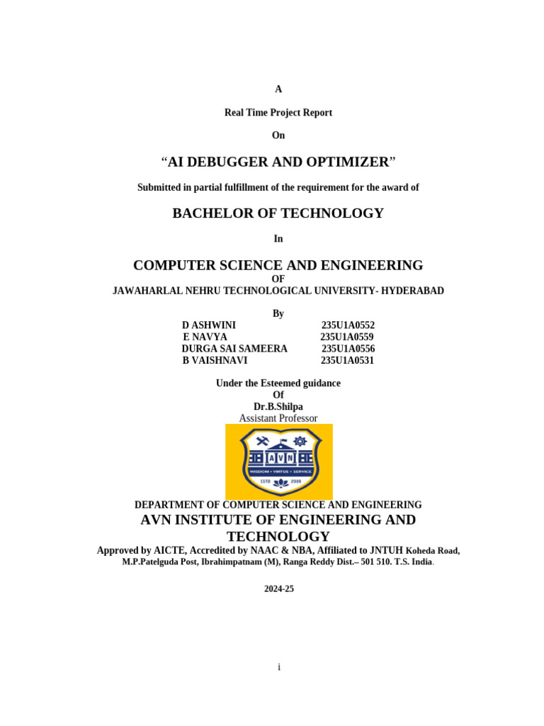 Ai Debugger and Optimizer | PDF | Debugging | Unified Modeling Language