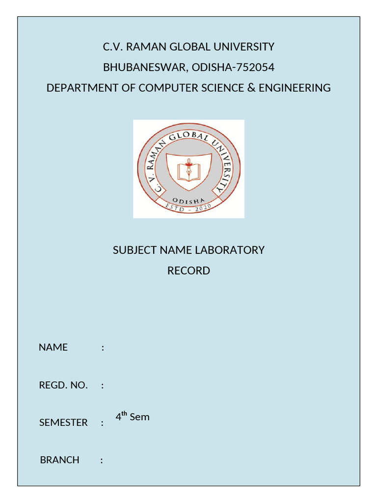 Lab Record Format 4th-1 | PDF