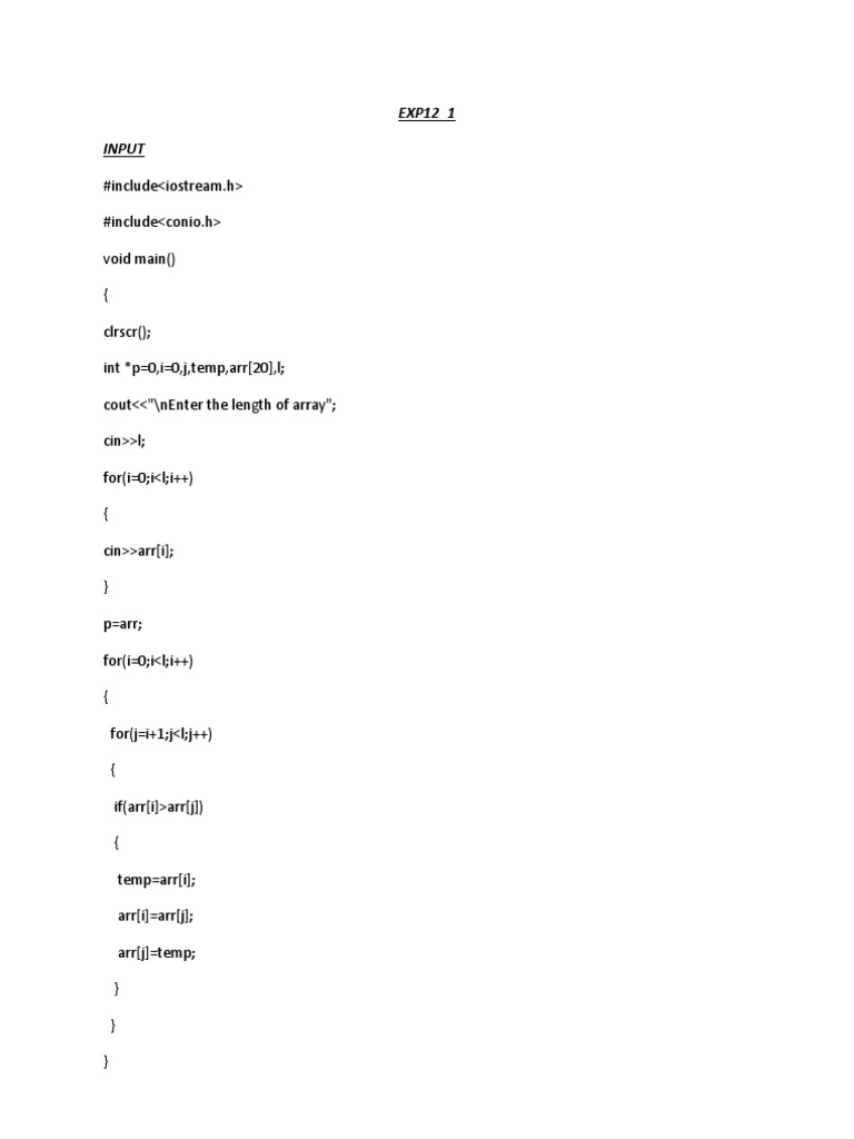 C++ Array Sorting and Copying Examples | PDF | Computers | Technology ...