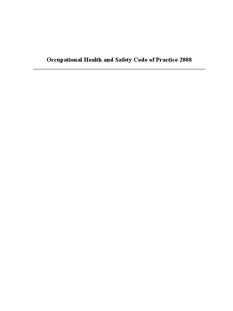 Occupational Health Safety Code 2008 | PDF | Personal Protective ...