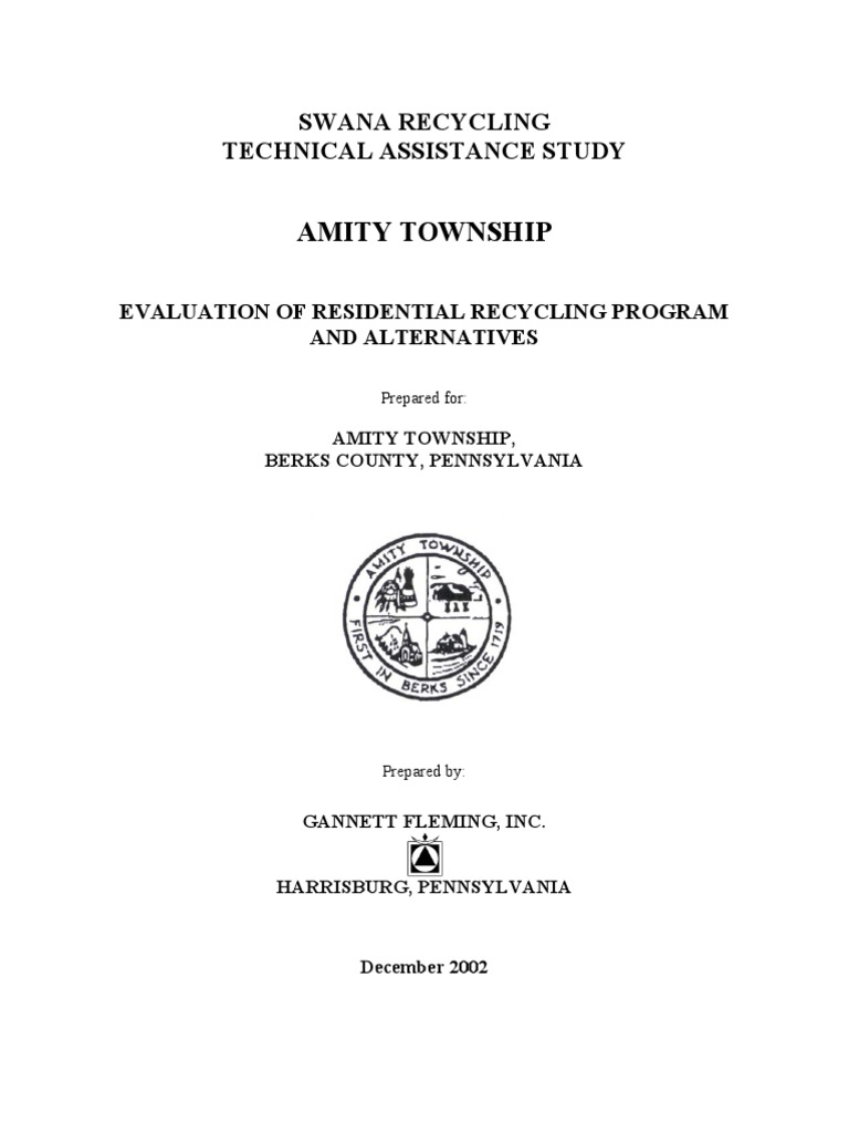 Amity Township Swana Recycling Technical Assistance Study PDF