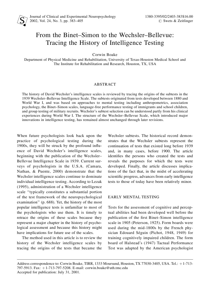 Show Us Your Smarts: A Very Brief History Of Intelligence Testing – EVEBNQ