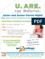 Parents Night Flyers - ParkPlaceChristian