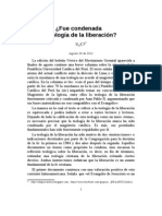 ¿Fue Condenada La Teología de La Liberación?