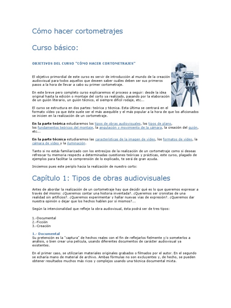 Cómo Hacer Cortometrajes, PDF, Lente de la cámara