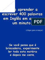 Aprenda 400 palavras em inglês em 1 minuto