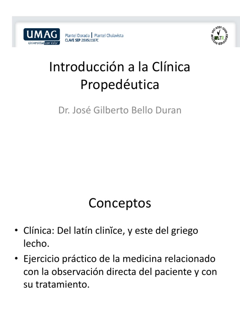 Introducción a la Clínica Propedéutica | PDF