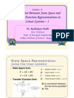 Conversion Between State Space and Transfer Function Representations in Linear Systems - I