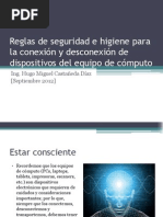Reglas de seguridad e higiene para la conexión