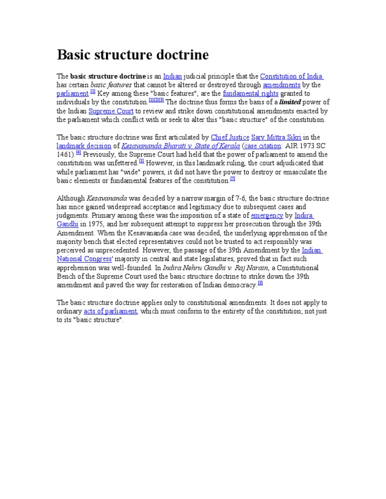 Origin of India's Basic Structure Doctrine | PDF | Social Science | Law