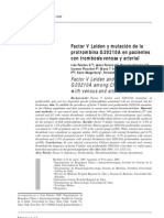 2005 Factor V Leiden y mutación de la protombina G20210A en pacientes con trombosis venosa y arterial