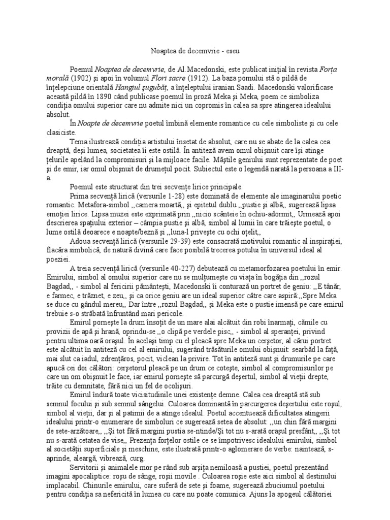 Noapte de de Decembrie Comentariu