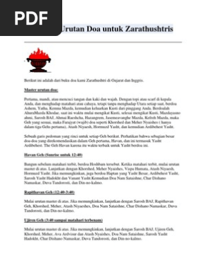 Harian Urutan Doa Untuk Zarathushtris Zoroastrianisme Doa