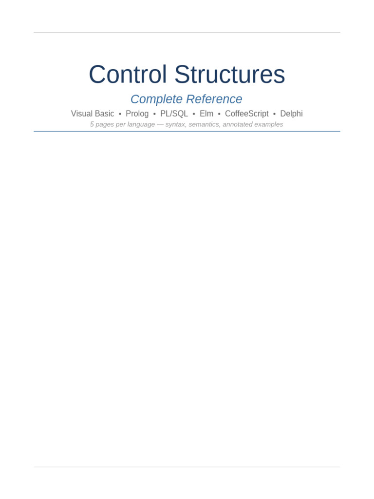 Control Structures Reference | PDF | Control Flow | Boolean Data Type