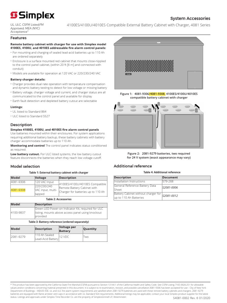 Simplex Battery Datasheet | PDF | Battery Charger | Alternating Current