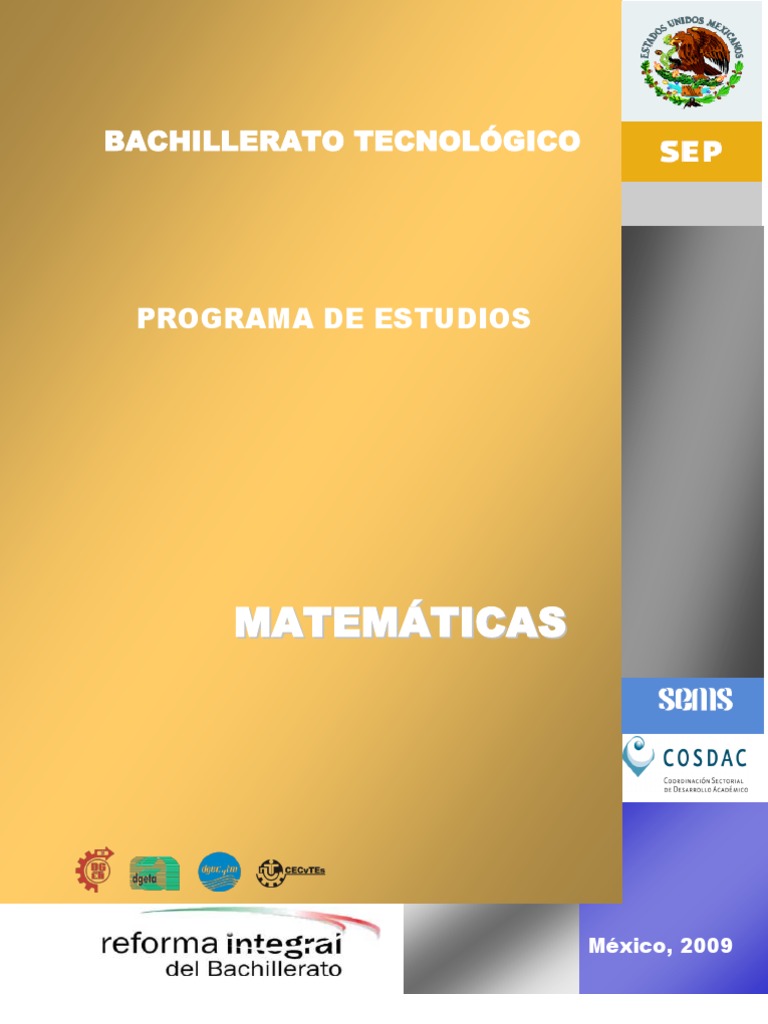 Programa de Estudios de Matemáticas 2009 | PDF | Crecimiento personal y ...