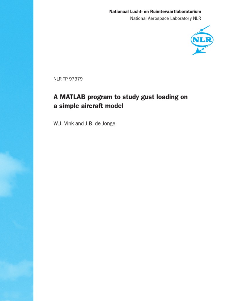 A Matlab Program To Study Gust Loading On A Simple Aircraft