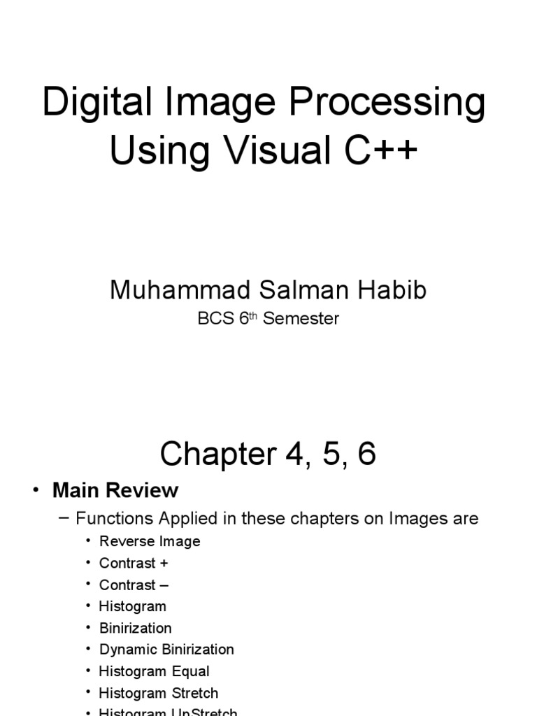 Digital Image Processing Using Visual C++ | PDF | Integer (Computer ...