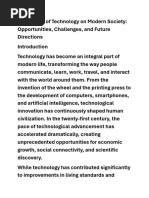 Technology's Role in Societal Change | PDF | Artificial
