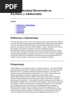 Dolor Abdominal Recurrente en Escolares y Adolescentes