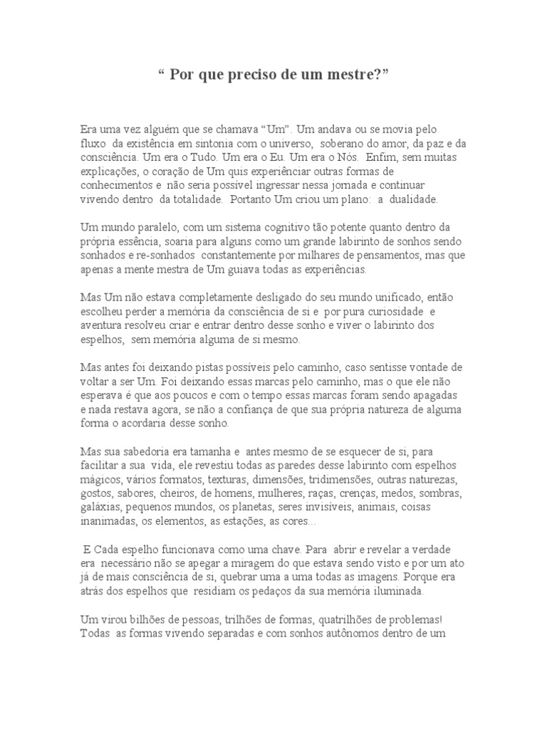 A Jornada do Um e a Busca por Mestres | PDF | Morte | Amor
