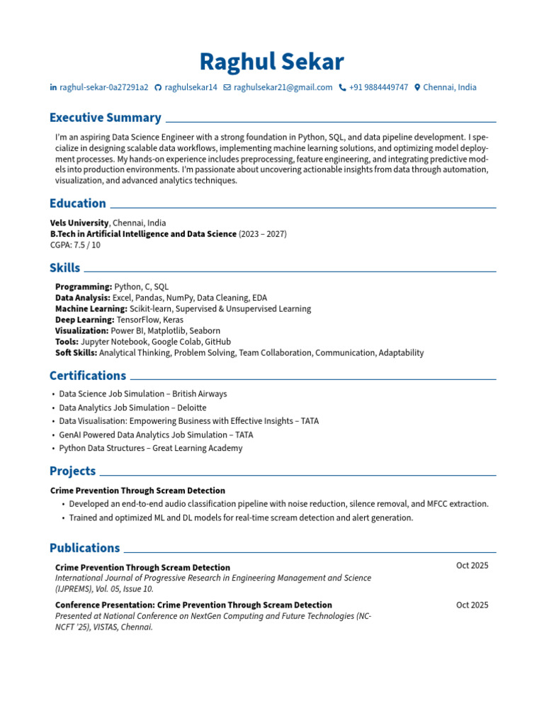 RenderCV Classic Theme | PDF