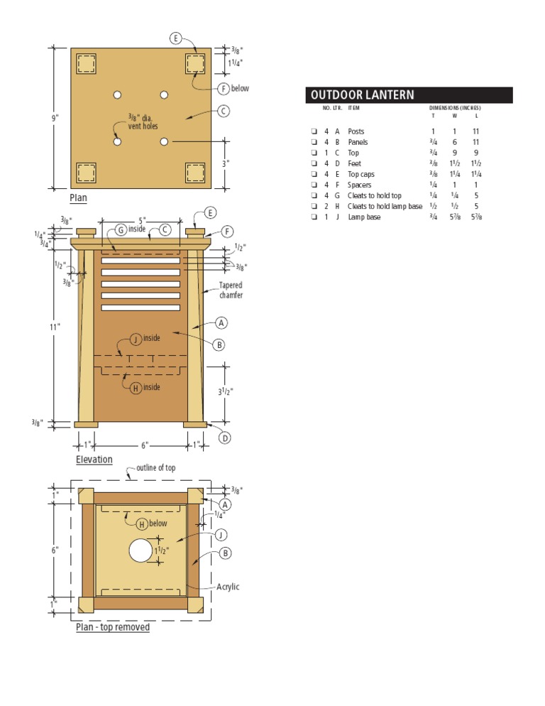 Arts and Crafts Lantern Plans | PDF