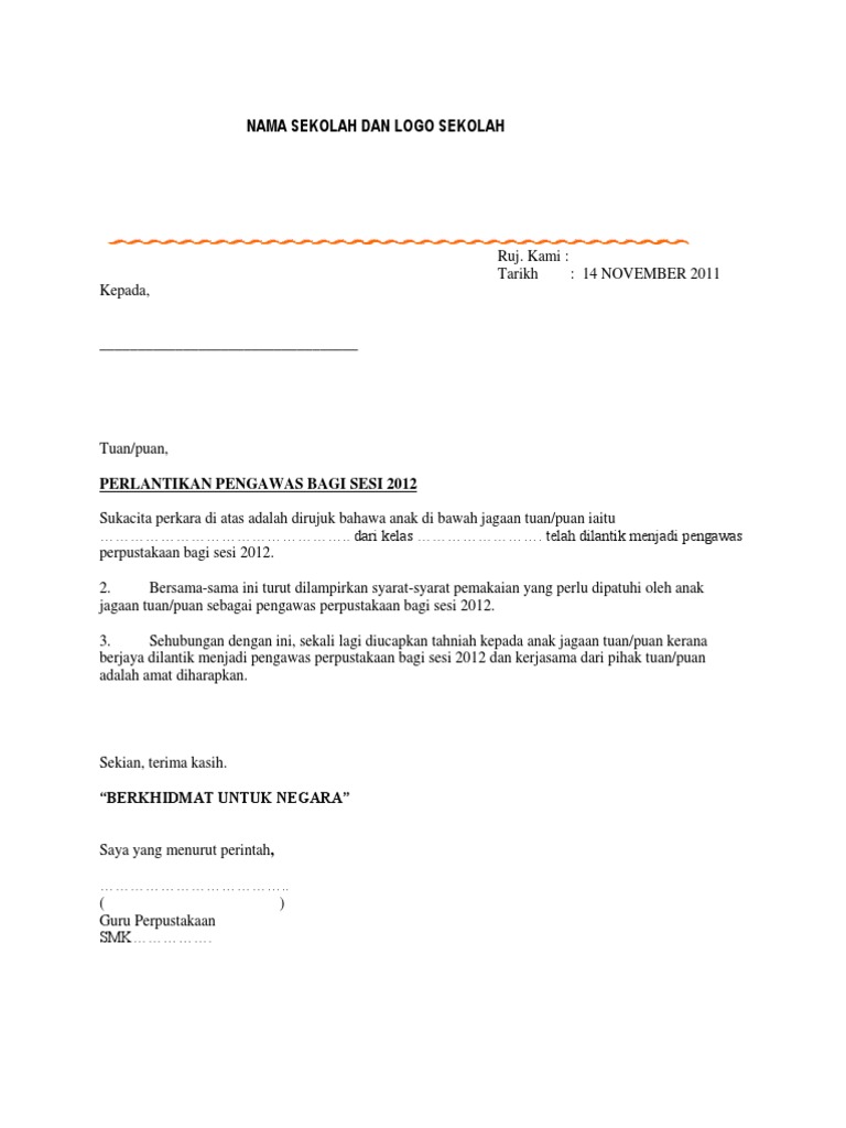 Format Surat Amaran Ponteng Sekolah 2017