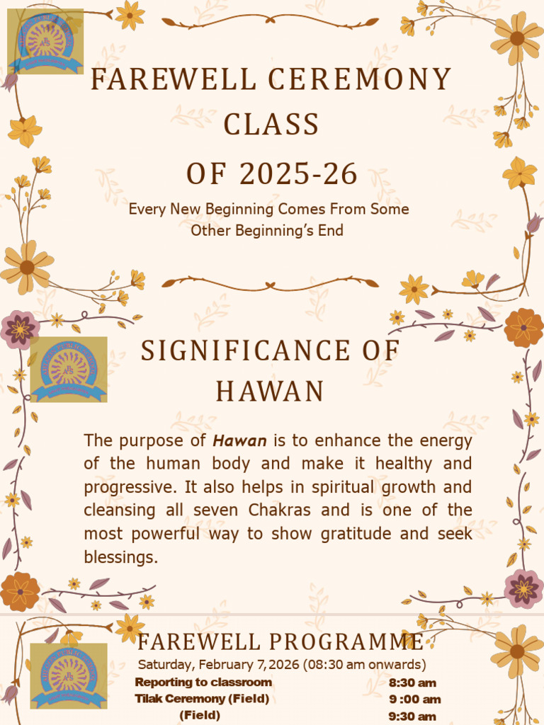 Farewell Ceremony Class of 2025-26 | PDF