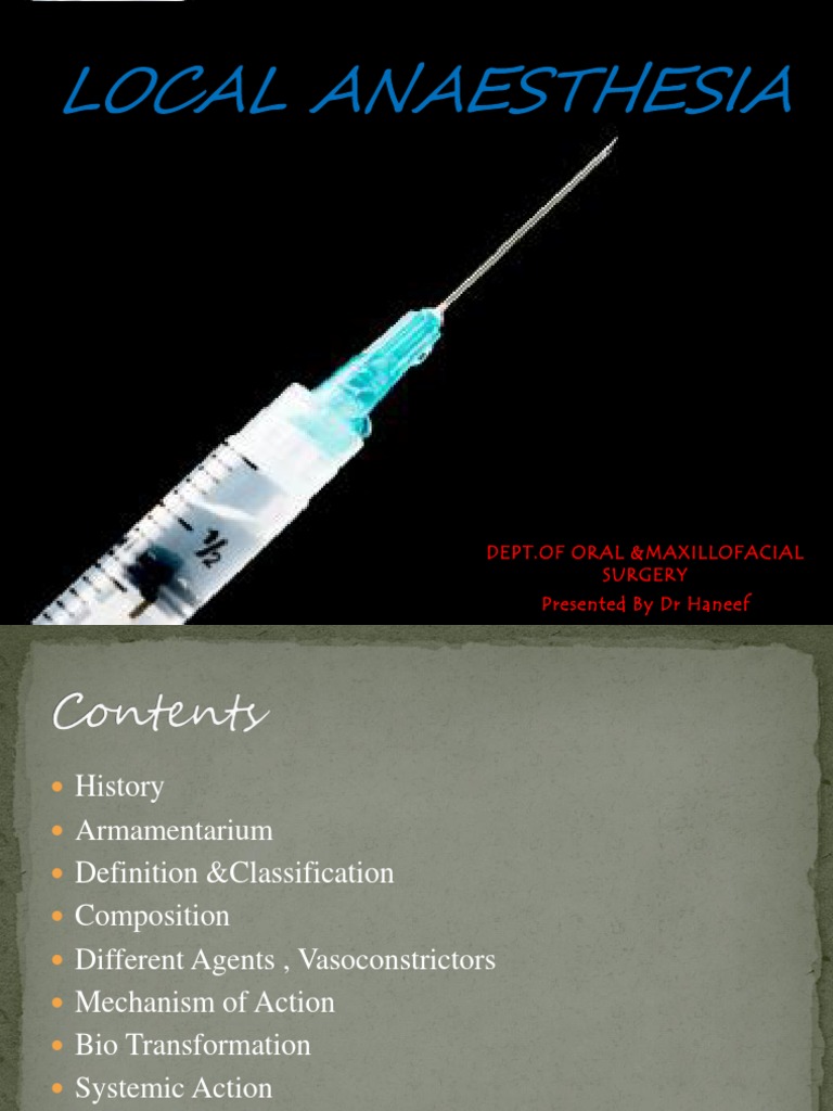 Local Anaesthesia Modified PDF Anesthesia Allergy