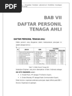 Download Usulan Teknis - BAB VII Daftar Personil Dan Tenaga Ahli by Budi Setiawan SN104847895 doc pdf