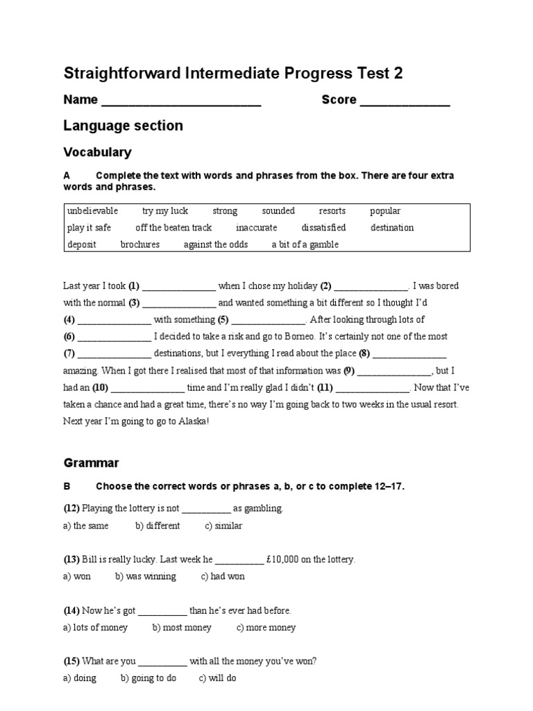 straightforward pre intermediate workbook