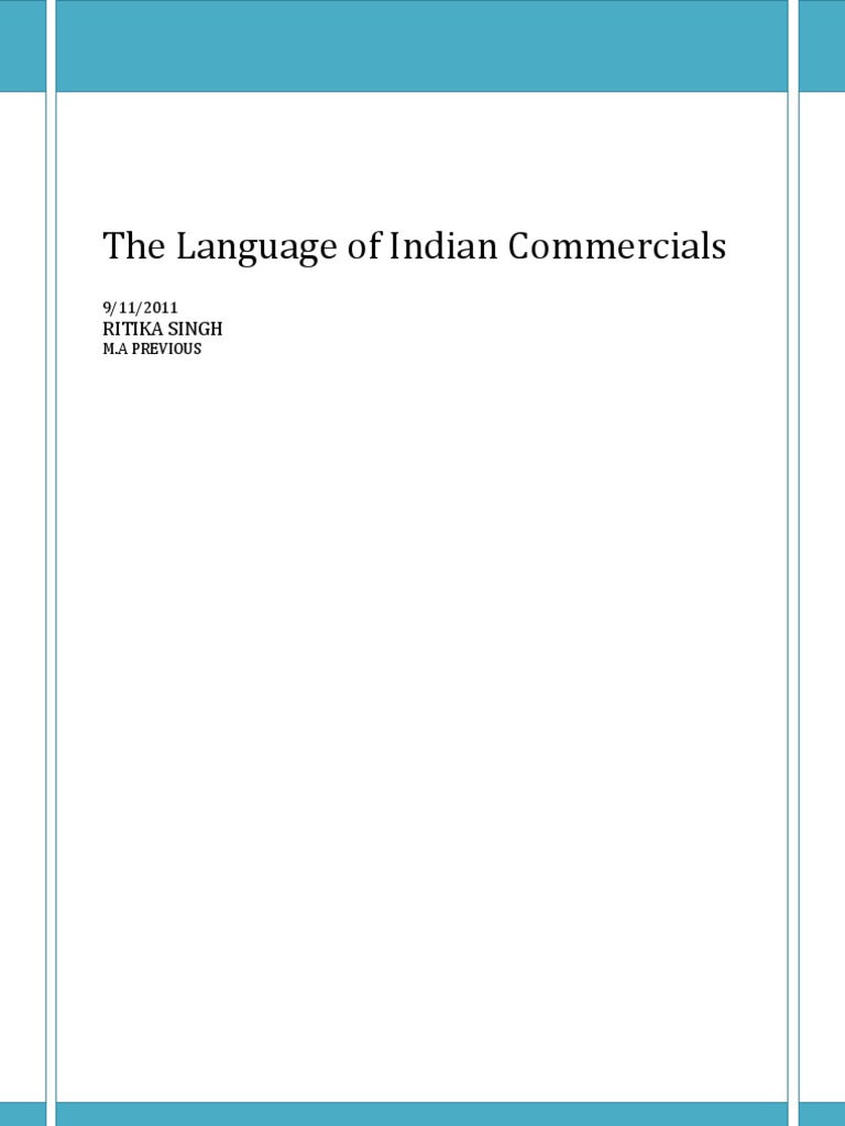 Language in Indian Advertisements | PDF | Target Audience | Advertising