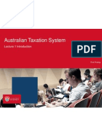 Australian Taxation System: Lecture 1 Introduction