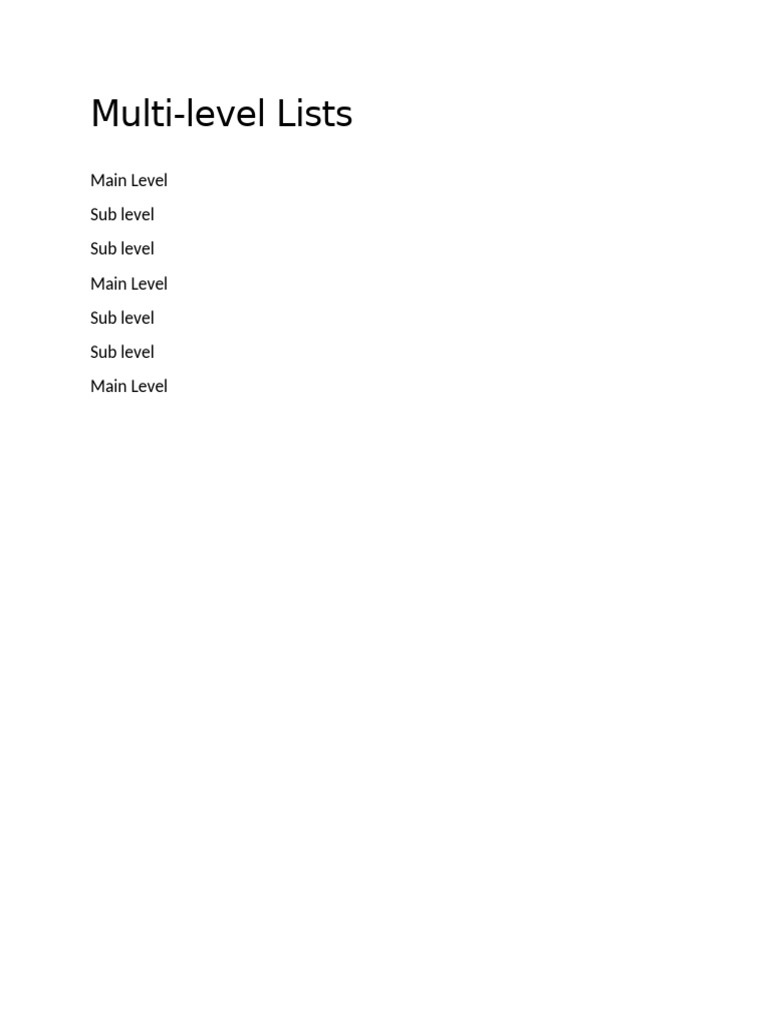 Multilevel List | PDF