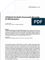 Kader, Buhari'nin Kader Konusunda Mu'tezile Ile Münakaşaları-9416