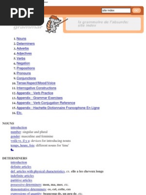 Texs French Grammar Pdf Grammatical Gender Grammatical Number
