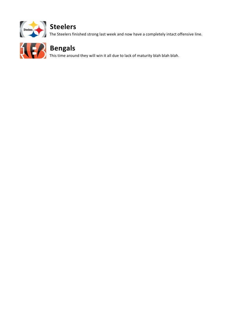 Steelers Power Rankings Update | PDF