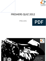 Freshers Quiz 2012 Prelims