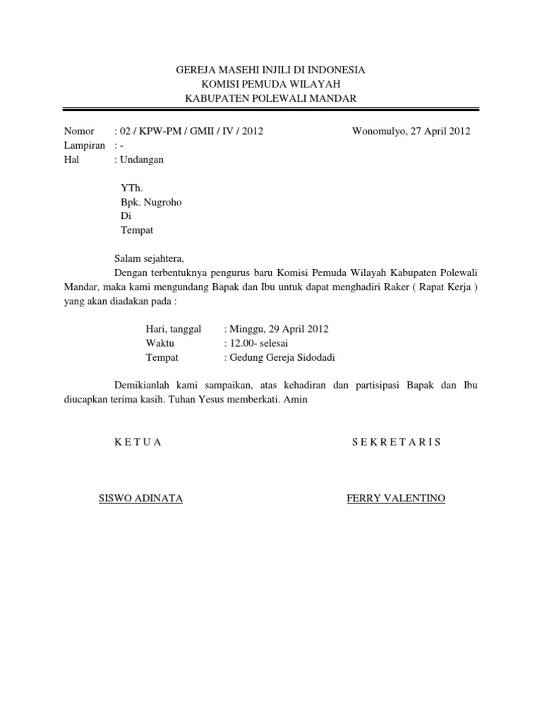 Contoh Surat Undangan Pdf