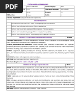 O Level Python Programming Syllabus | PDF | Python (Programming ...