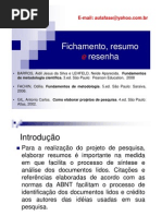 Fichamento, Resenha e Resumo