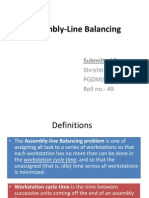 Assembly line balancing optimization