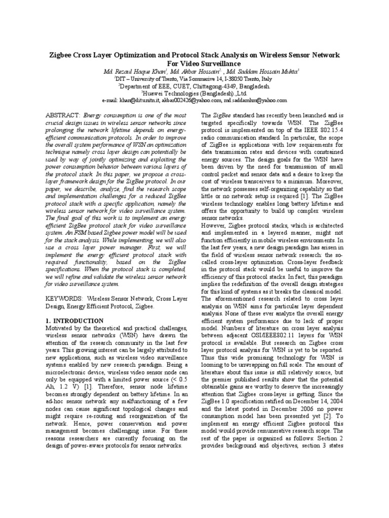 Zigbee Protocol Stack | PDF | Wireless Sensor Network | Communications ...