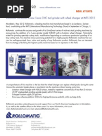 Press Release: Rollomatic Introduces A New 5-Axis CNC Tool Grinder With Wheel Changer at IMTS 2012